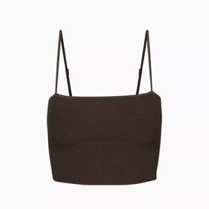 Aritzia Sculpt Knit Cami Cropped Tank - Babaton (light brown/coffee bean color)